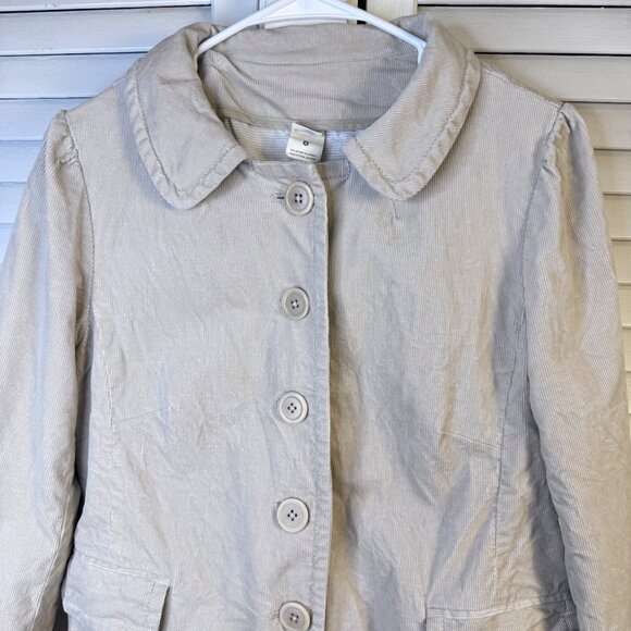 J.Crew Womens Light Beige Corduroy Jacket Size 8 Button-Front classic minimalist - Picture 2 of 7